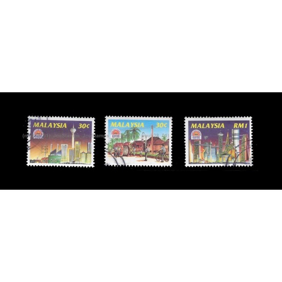 1994 Malaysia 100 Years Before and After - An Electrifying Pace Set of 3pcs stamps CTO Used no gum Fine
