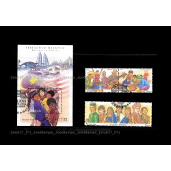 2002 Malaysia Unity MS and Stamps set CTO Used no gum Fine