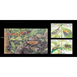 Malaysia 2007 Insects S3 MS and Stamps set CTO Used no gum Fine