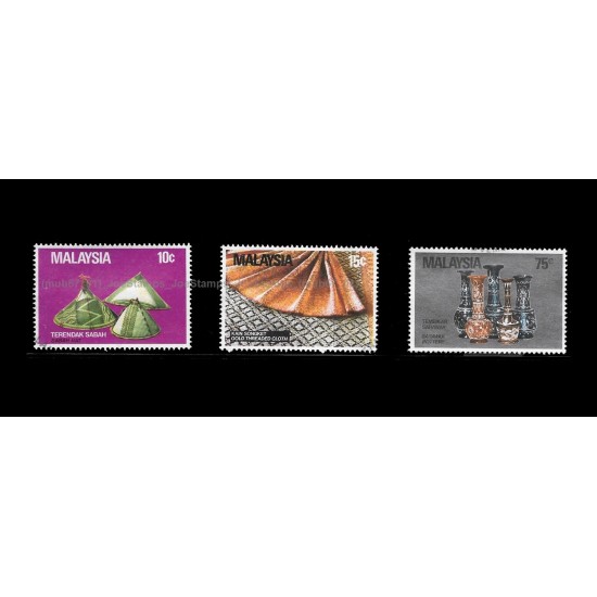 1982 Malaysian Handicrafts Set of 3pcs stamps CTO Used no gum Fine