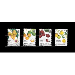 1998 Rare Fruits of Malaysia Set of 4pcs stamps CTO Used no gum Fine