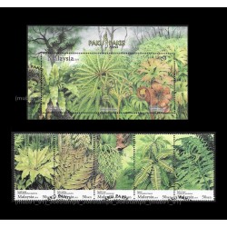 2010 Malaysia Ferns MS and Stamps set CTO Used no gum Fine