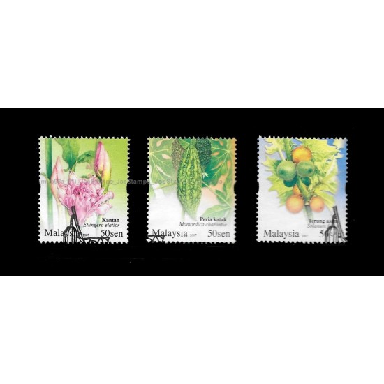 2007 Malaysia Rare Vegetables Stamp Week 2007 Set of 3pcs stamps CTO Used no gum Fine