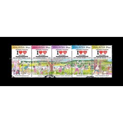 2000 Malaysia World Heart Day Set of 5v in se-tenant stamps CTO Used no gum Fine