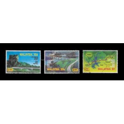 1983 Malaysia Opening of East West Highway Set of 3pcs stamps CTO Used no gum Fine