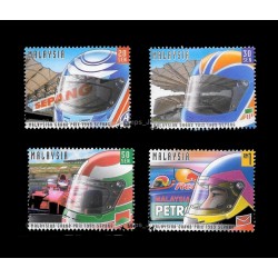 1999 Malaysia Grand Prix 1999 Sepang (A) - GP Helmet Set of 4pcs stamps CTO Used no gum Fine