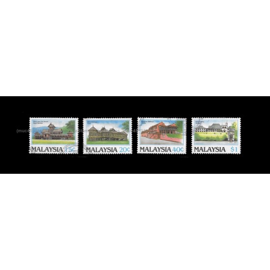1986 Malaysia Historical Building Set of 4pcs stamps CTO Used no gum Fine