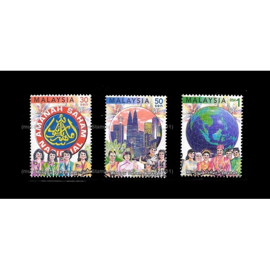 2000 Malaysia Unit Trust Week Set of 3pcs stamps CTO Used no gum Fine
