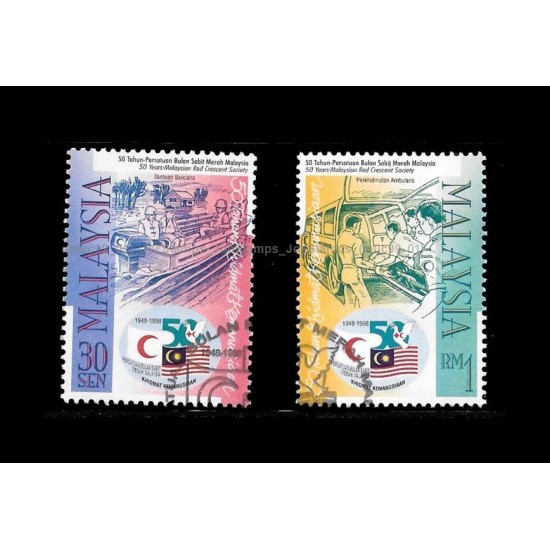 1998 Malaysia Red Crescent Society Set of 2pcs stamps CTO Used no gum Fine