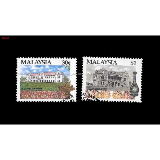 Malaysia 1991 100 Years Sarawak Museum Set of 2pcs stamps CTO Used no gum Fine