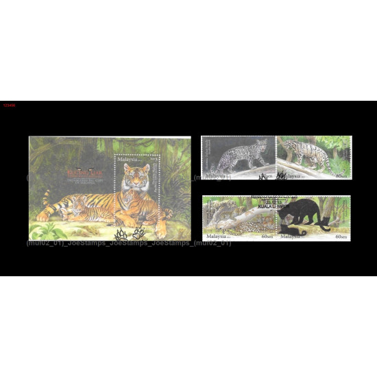 Endangered Big Cats Of Malaysia 2013 MS and Stamps set CTO Used no gum Fine