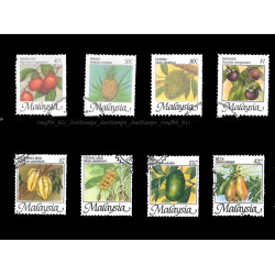 1986 Malaysia Fruits Definitive Set of 8pcs stamps CTO Used no gum Fine
