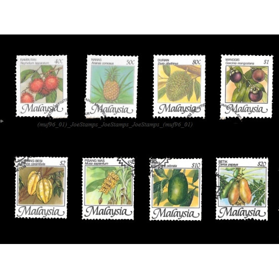 1986 Malaysia Fruits Definitive Set of 8pcs stamps CTO Used no gum Fine