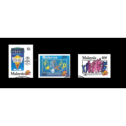 Malaysia 1990 International Literacy Year Set of 3pcs stamps CTO Used no gum Fine