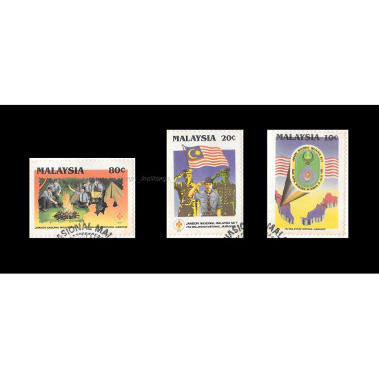 Malaysia 1989 7th National Scout Jamboree Set of 3pcs stamps CTO Used no gum Fine