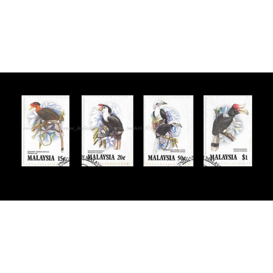 Hornbills of Malaysia 1983 Set of 4pcs stamps CTO Used no gum Fine