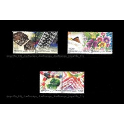 2017 Malaysian Batik Set of 6v in 3 se-tenant pair MNH Fine