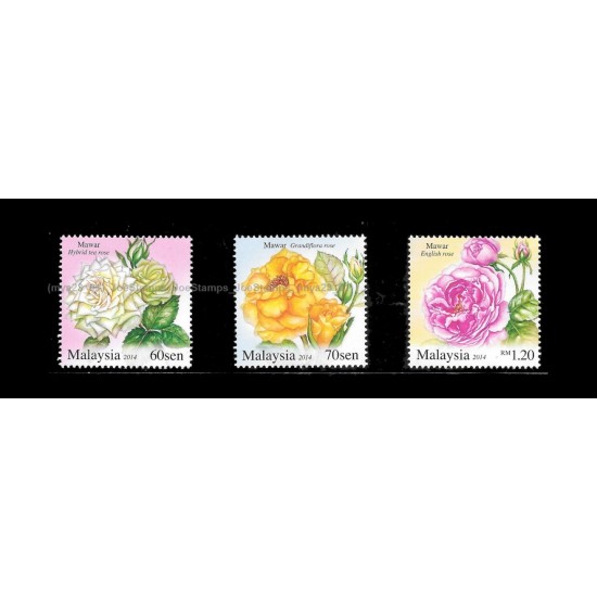 2014 Malaysia Rose S2 Set of 3pcs stamps MNH Fine