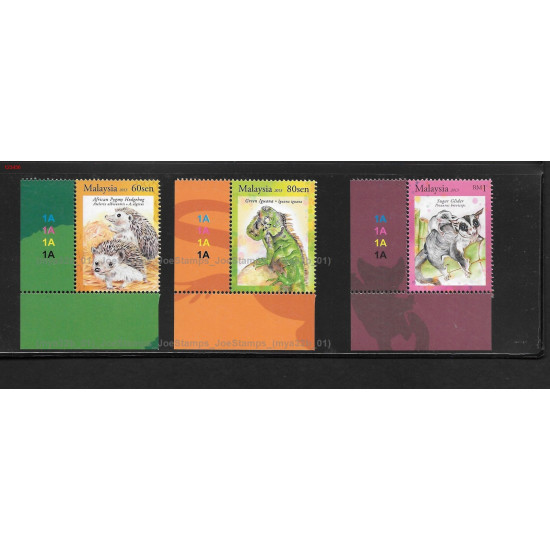 Malaysia 2013 Exotic Pets Set of 3pcs stamps plate 1A MNH Fine