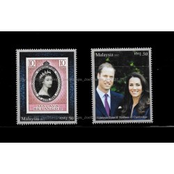 2012 The Diamond Jubilee 1952-2012 QE2 Royal Visit UK to Malaysia Set of 2pcs stamps MNH Fine