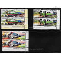 Malaysian Public Transport (Trains in Sabah) 2015 Set of 3pcs stamps in plate-no pair MNH Fine