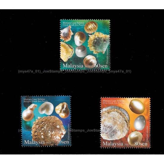 2015 Malaysia Pearls Set of 3pcs stamps MNH Fine