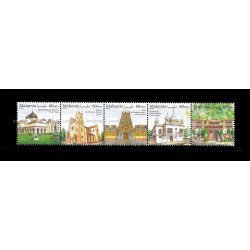 2016 Malaysia Places of Worship Set of 5v in se-tenant stamps MNH Fine