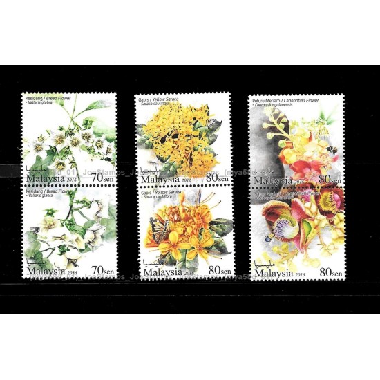 2016 Malaysia Scented Flowers S2 Set of 6pcs stamps MNH Fine