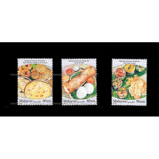 2017 Malaysia Festival Food Series Indian Set of 3pcs stamps MNH Fine