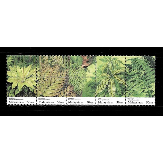 2010 Malaysia Ferns Set of 5v in se-tenant stamps MNH Fine