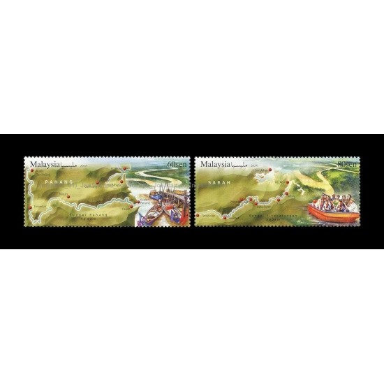2018 Rivers in Malaysia Set of 2pcs stamps MNH Fine