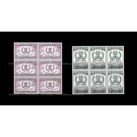 1960 World Refugee Year Set of 2pcs stamps in block-of-6 MNH Fine