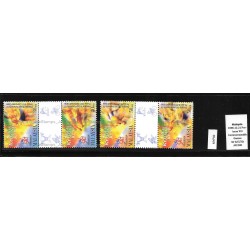 1996 Malaysia Pre-Issue XVI Commonwealth Games Set of 4v in 2 gutter-pair stamps MNH Fine