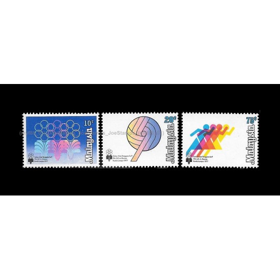 1977 Malaysia 9th South East Asia Games Set of 3pcs stamps MLH Fine