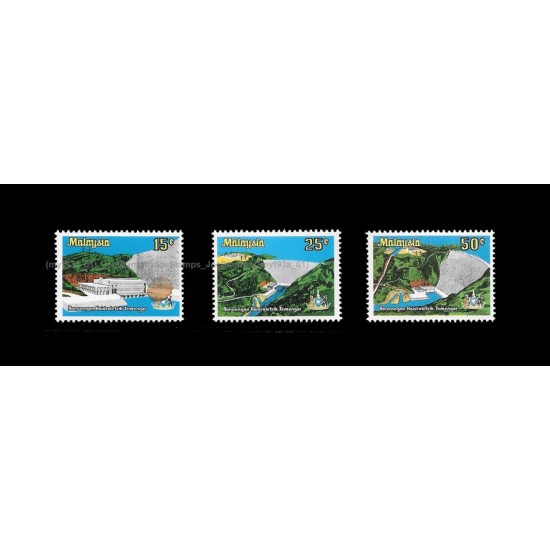 1979 Malaysia Opening of Hydro-electric Power Station Temengor Set of 3pcs stamps Good (lightly toned & spots)