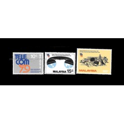 1979 Malaysia World Telecommunication Exhibition Geneva Set of 3pcs stamps MNH Fine