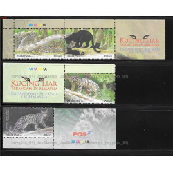 Endangered Big Cats Of Malaysia 2013 Set of 4pcs stamps plate 1A MNH Fine