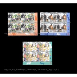 2018 Malaysia Animal with Various Special Roles Working Dogs Set of 3pcs stamps block-of-4 MNH Fine
