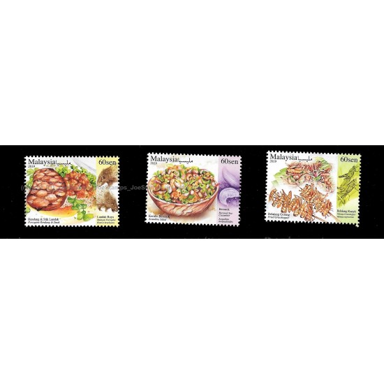 2019 Malaysia Exotic Food Set of 3pcs stamps MNH Fine