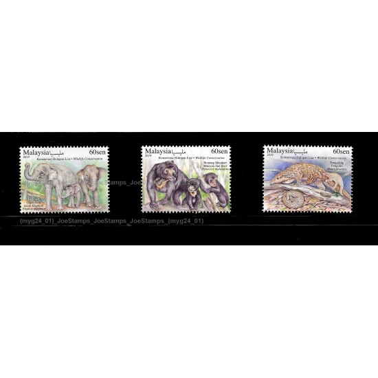 2019 Malaysia Wildlife Conservation Set of 3pcs stamps MNH Fine