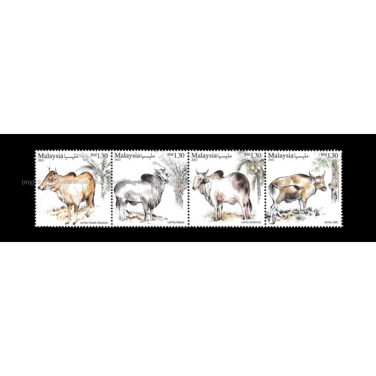 2021 Cattle Breeds in Malaysia Set of 4pcs stamps MNH Fine