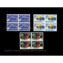 1981 Silver Jubilee of Malaysian National Committee of the World Energy Conference Set of 3pcs stamps in block-of-4 MNH Fine
