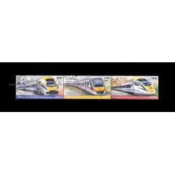 2018 Malaysia Electric Train Service Set of 3pcs in se-tenant stamps MNH Fine