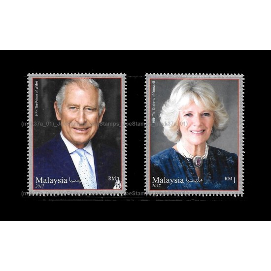 2017 Royal Visit 60 Years Anniversary of Diplomatic Ties Malaysia - United Kingdom Set of 2pcs stamps MNH Fine