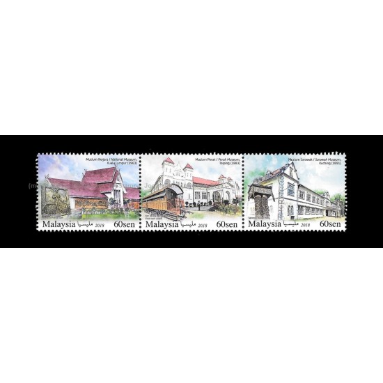 2018 Historical Museums in Malaysia Set of 3pcs in se-tenant stamps MNH Fine