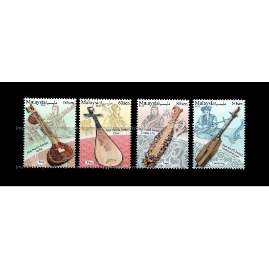 2018 Musical Instruments of Malaysia S2 Set of 4pcs stamps MNH Fine