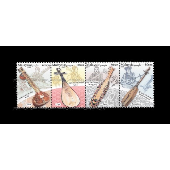 2018 Musical Instruments of Malaysia S2 Set of 4v in se-tenant stamps MNH Fine