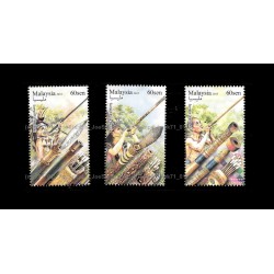 2018 Malaysia Blowpipe Set of 3pcs stamps MNH Fine