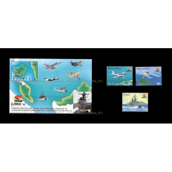 1993 Malaysia Langkawi International Maritime & Aerospace Exhibition 93 MS and Stamps set MNH Fine