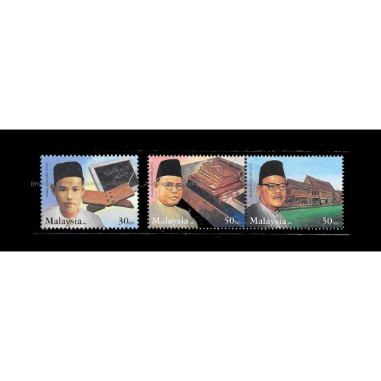 2002 Malaysia Famous Scholar Pendeta Zaba Set of 3v with 1 se-tenant pair stamps MNH Fine